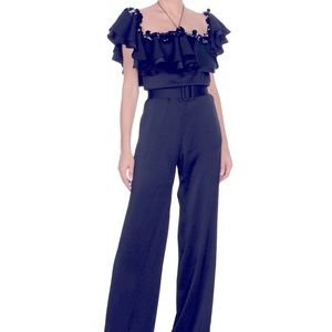 PUCCI - Black jumpsuit w/ sequins crystals